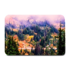 Landscape Fog Mist Haze Forest Plate Mats by BangZart