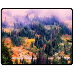 Landscape Fog Mist Haze Forest Fleece Blanket (medium)  by BangZart