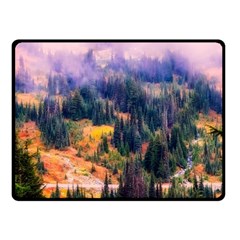 Landscape Fog Mist Haze Forest Fleece Blanket (small) by BangZart