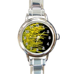 Golden Rod Gold Diamond Round Italian Charm Watch by BangZart