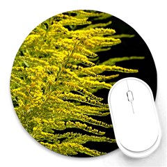 Golden Rod Gold Diamond Round Mousepads by BangZart