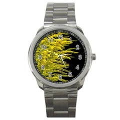 Golden Rod Gold Diamond Sport Metal Watch by BangZart