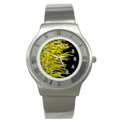 Golden Rod Gold Diamond Stainless Steel Watch by BangZart