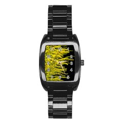 Golden Rod Gold Diamond Stainless Steel Barrel Watch by BangZart