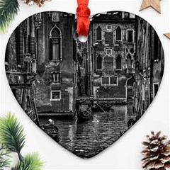 Venice Italy Gondola Boat Canal Ornament (heart) by BangZart