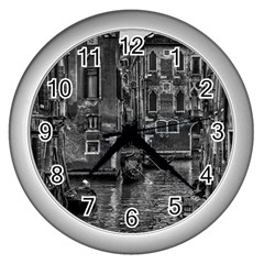 Venice Italy Gondola Boat Canal Wall Clocks (silver)  by BangZart