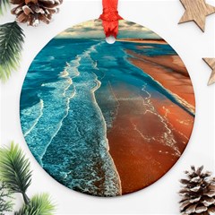 Sea Ocean Coastline Coast Sky Ornament (round) by BangZart