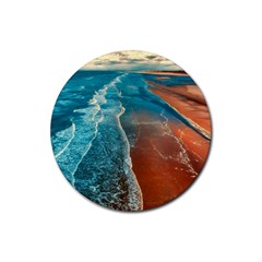 Sea Ocean Coastline Coast Sky Rubber Coaster (round)  by BangZart