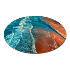 Sea Ocean Coastline Coast Sky Oval Magnet by BangZart