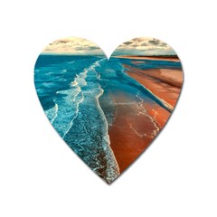 Sea Ocean Coastline Coast Sky Heart Magnet by BangZart