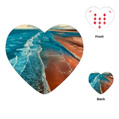 Sea Ocean Coastline Coast Sky Playing Cards (heart)  by BangZart