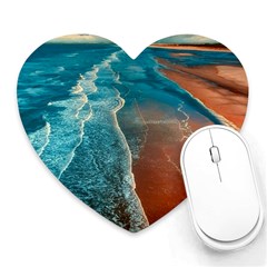 Sea Ocean Coastline Coast Sky Heart Mousepads by BangZart