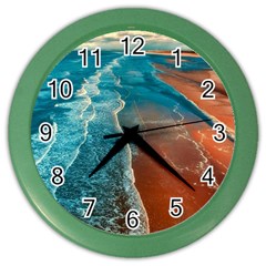 Sea Ocean Coastline Coast Sky Color Wall Clocks by BangZart