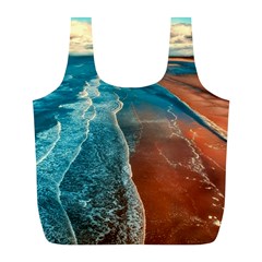 Sea Ocean Coastline Coast Sky Full Print Recycle Bags (l)  by BangZart