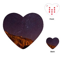 Italy Cabin Stars Milky Way Night Playing Cards (heart)  by BangZart