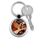 Iceland Mountains Snow Ravine Key Chains (Round)  Front