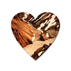 Iceland Mountains Snow Ravine Heart Magnet by BangZart