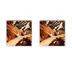 Iceland Mountains Snow Ravine Cufflinks (square) by BangZart