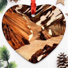 Iceland Mountains Snow Ravine Heart Ornament (two Sides) by BangZart