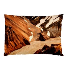 Iceland Mountains Snow Ravine Pillow Case by BangZart