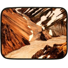 Iceland Mountains Snow Ravine Fleece Blanket (mini) by BangZart