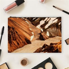 Iceland Mountains Snow Ravine Cosmetic Bag (large)  by BangZart