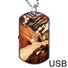 Iceland Mountains Snow Ravine Dog Tag Usb Flash (two Sides) by BangZart