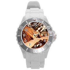 Iceland Mountains Snow Ravine Round Plastic Sport Watch (l) by BangZart