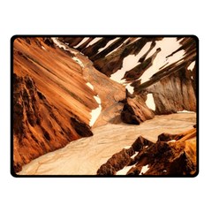 Iceland Mountains Snow Ravine Double Sided Fleece Blanket (small)  by BangZart