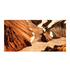 Iceland Mountains Snow Ravine Satin Wrap by BangZart