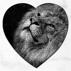 Feline Lion Tawny African Zoo Jigsaw Puzzle (heart) by BangZart