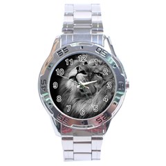 Feline Lion Tawny African Zoo Stainless Steel Analogue Watch by BangZart