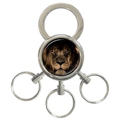 African Lion Mane Close Eyes 3-ring Key Chains by BangZart