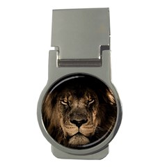 African Lion Mane Close Eyes Money Clips (round)  by BangZart