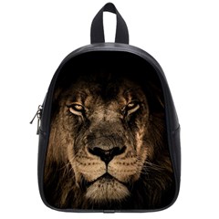 African Lion Mane Close Eyes School Bag (small) by BangZart