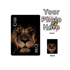 African Lion Mane Close Eyes Playing Cards 54 (mini)  by BangZart