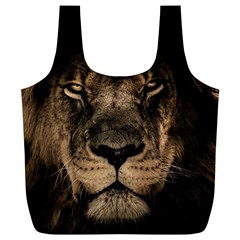 African Lion Mane Close Eyes Full Print Recycle Bags (l)  by BangZart