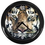 Tiger Bengal Stripes Eyes Close Wall Clocks (Black) Front