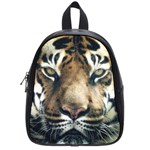 Tiger Bengal Stripes Eyes Close School Bag (Small) Front