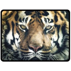 Tiger Bengal Stripes Eyes Close Double Sided Fleece Blanket (large)  by BangZart