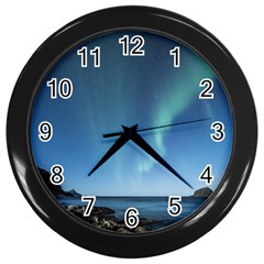 Aurora Borealis Lofoten Norway Wall Clocks (black) by BangZart