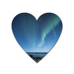 Aurora Borealis Lofoten Norway Heart Magnet by BangZart