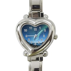 Aurora Borealis Lofoten Norway Heart Italian Charm Watch by BangZart