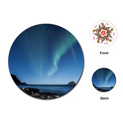 Aurora Borealis Lofoten Norway Playing Cards (round)  by BangZart