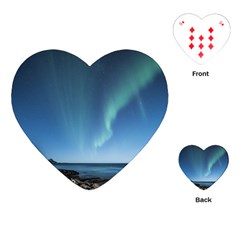 Aurora Borealis Lofoten Norway Playing Cards (heart)  by BangZart