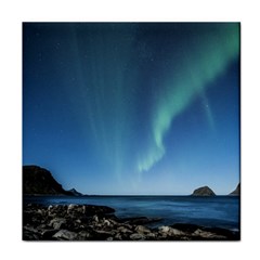 Aurora Borealis Lofoten Norway Face Towel by BangZart