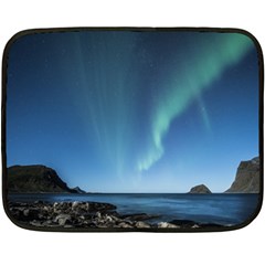 Aurora Borealis Lofoten Norway Double Sided Fleece Blanket (mini)  by BangZart