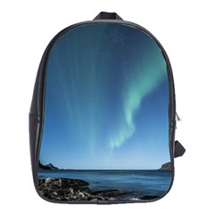 Aurora Borealis Lofoten Norway School Bag (xl) by BangZart