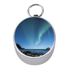 Aurora Borealis Lofoten Norway Mini Silver Compasses by BangZart