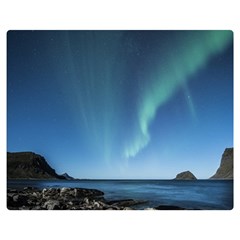 Aurora Borealis Lofoten Norway Double Sided Flano Blanket (medium)  by BangZart